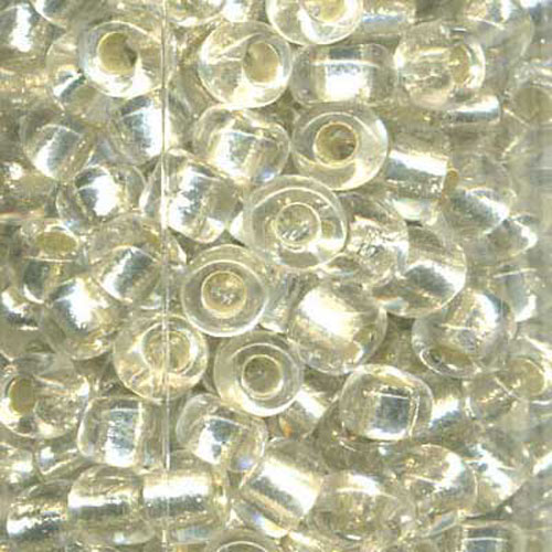 29136 Seed Bead Size 8 Silver Clear