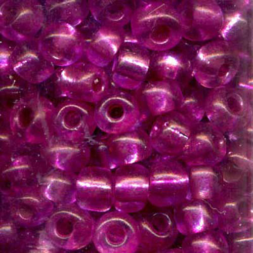 29140 Seed Bead Size 8 Silver Hot Pink