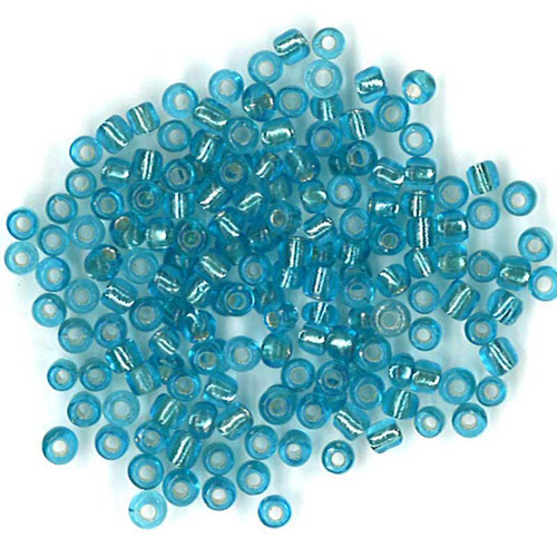 29141 Seed Bead Size 8 Silver Blue