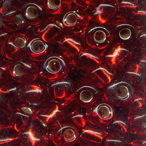 29143 Seed Bead Size 8 Silver Red