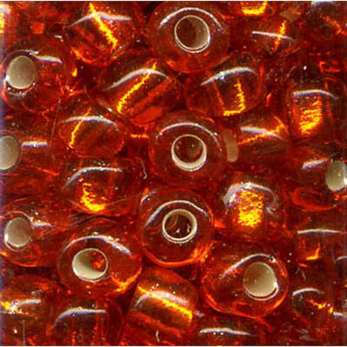 29165 Seed Bead Size 6 Silver Orange
