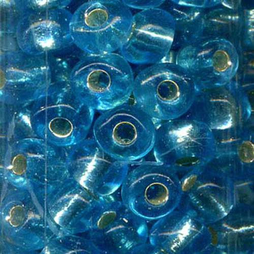 29168 Seed Bead Size 6 Silver Sky Blue