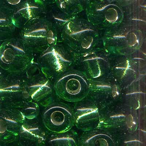 29171 Seed Bead Size 6 Silver Green