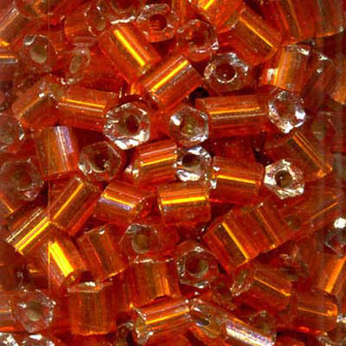 29192 Bead Bugle 2.5mm Silver Orange