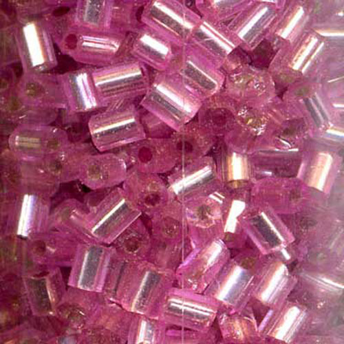 29193 Bead Bugle 2.5mm Silver Soft Pink