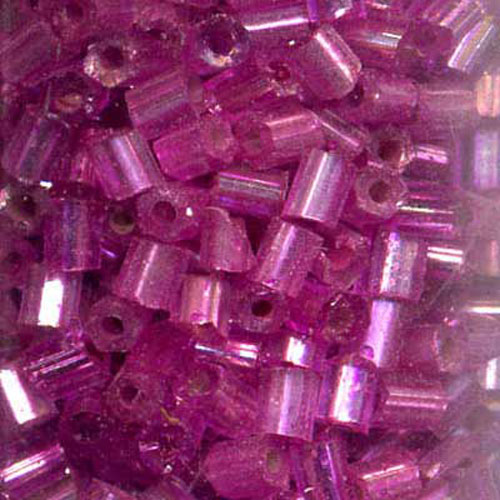 29194 Bead Bugle 2.5mm Silver Hot Pink