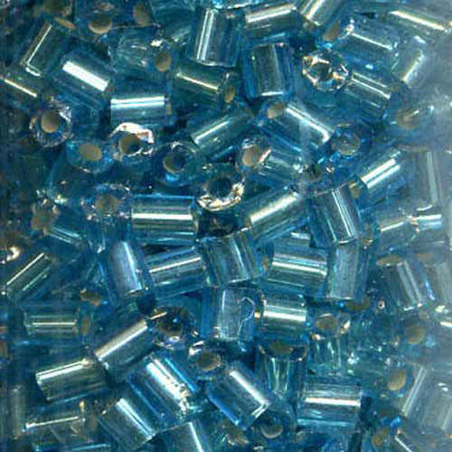 29195 Bead Bugle 2.5mm Silver Sky Blue