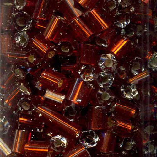 29197 Bead Bugle 2.5mm Silver Red