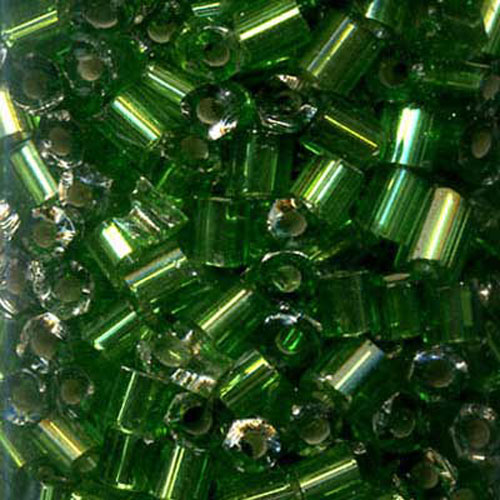 29198 Bead Bugle 2.5mm Silver Green