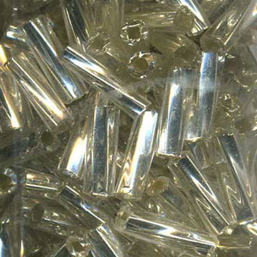 29217 Bead Bugle 7mm Silver Clear