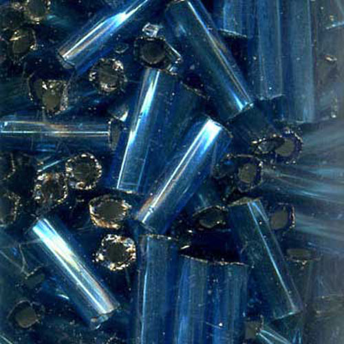 29222 Bead Bugle 7mm Silver Sky Blue