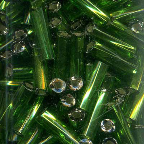 29225 Bead Bugle 7mm Silver Green