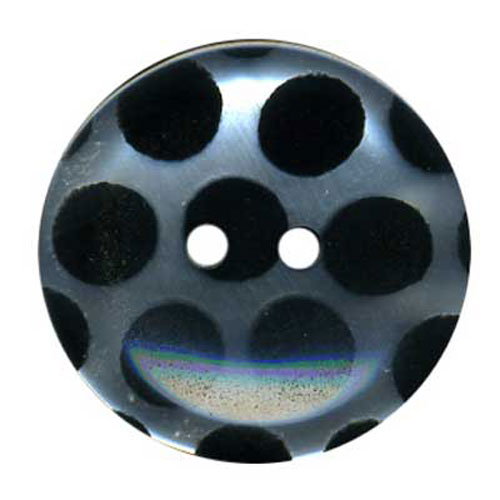 29510 Plastic Button 21mm Frosted Black Spots