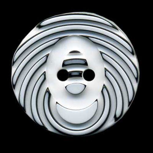 29512 Plastic Button 18mm White Black