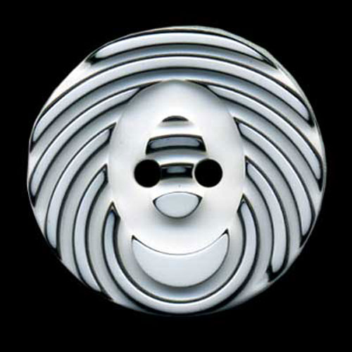29514 Plastic Button 25mm White Black