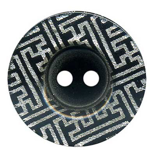 29516 Plastic Button 21mm Silver Black