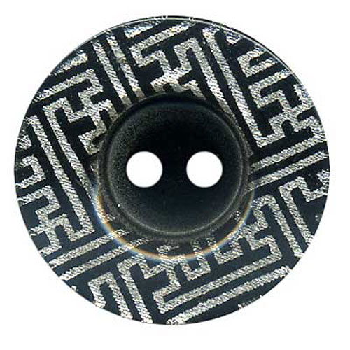 29517 Plastic Button 25mm Silver Black