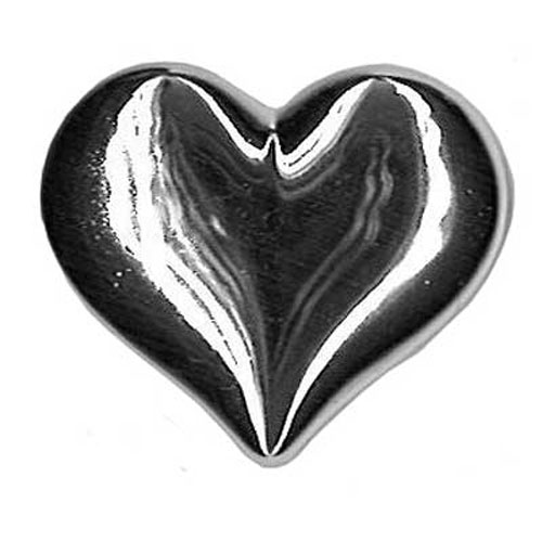 29557 Plastic Button 18mm Silver Heart