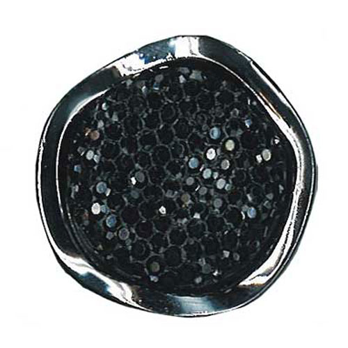 29564 Plastic Button 21mm Silver Black Sparkle