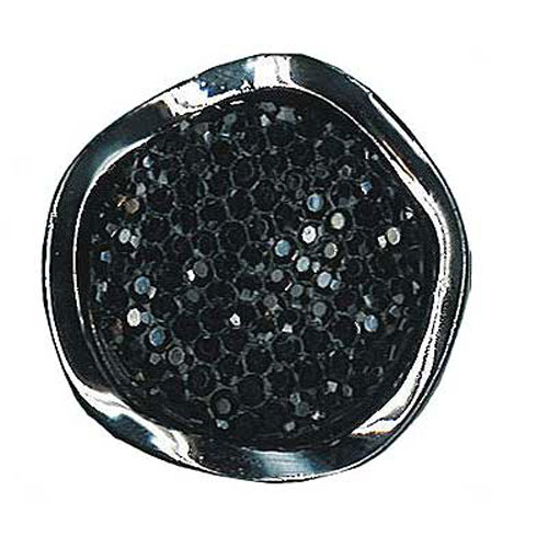29566 Plastic Button 30mm Silver Black Sparkle