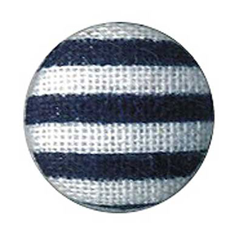 29583 Fabric Covered Button Black White Stripe