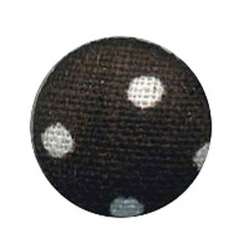 29592 Fabric Covered Button Brown White Spots