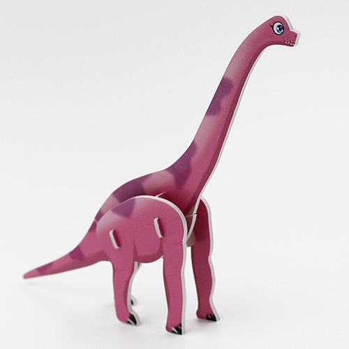 29793 Diy Mini 3d Puzzle Dinosaur Pink