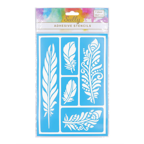 29820 Sully Adhesive Stencil - 1pc - Feathers