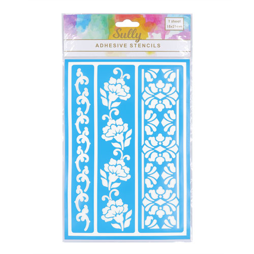 29822 Sully Adhesive Stencil - 1pc - 3 Type Borders 