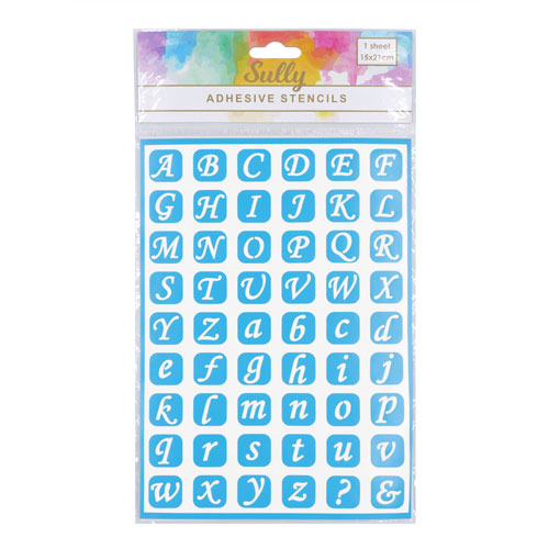 29826 Sully Adhesive Stencil - 1pc - Alphabet Curve
