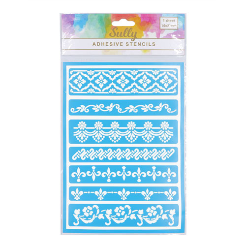 29833 Sully Adhesive Stencil - 1pc - 7 Type Borders 