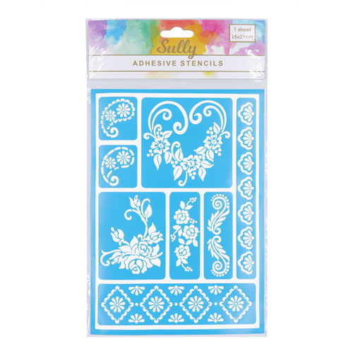 29834 Sully Adhesive Stencil - 1pc - Flowers