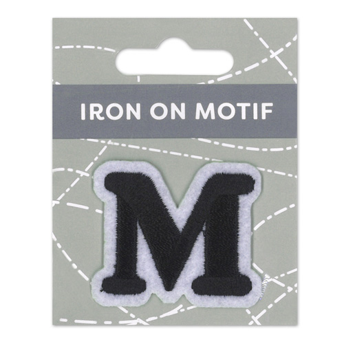 29886 Motif Iron On 35mm Black M