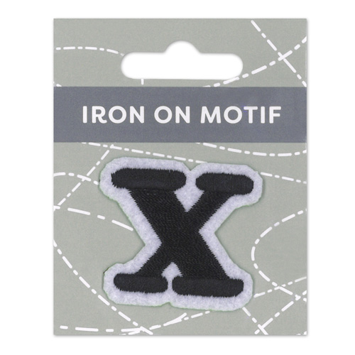 29897 Motif Iron On 35mm Black X