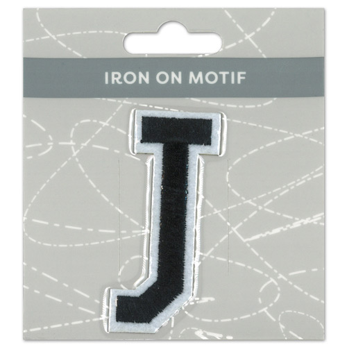 29955 Motif Iron On 75mm Black J