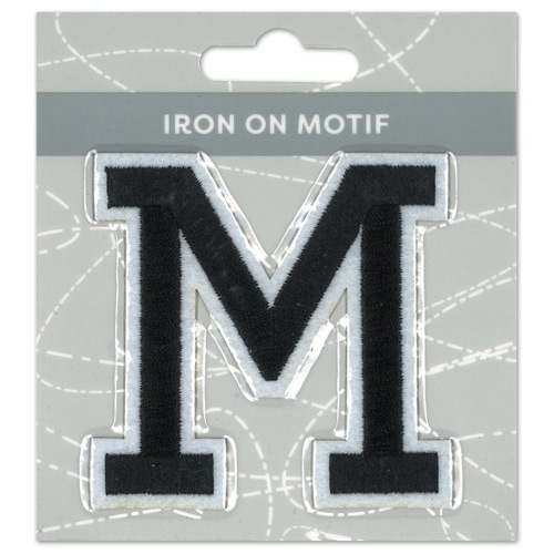 29958 Motif Iron On 75mm Black M