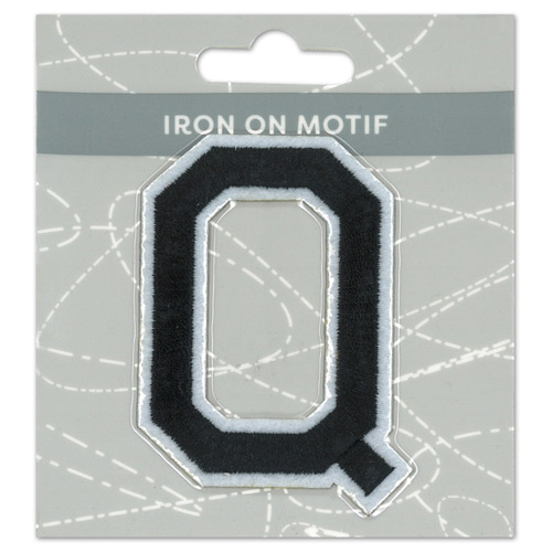 29962 Motif Iron On 75mm Black Q