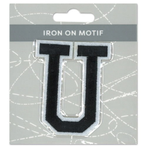 29966 Motif Iron On 75mm Black U