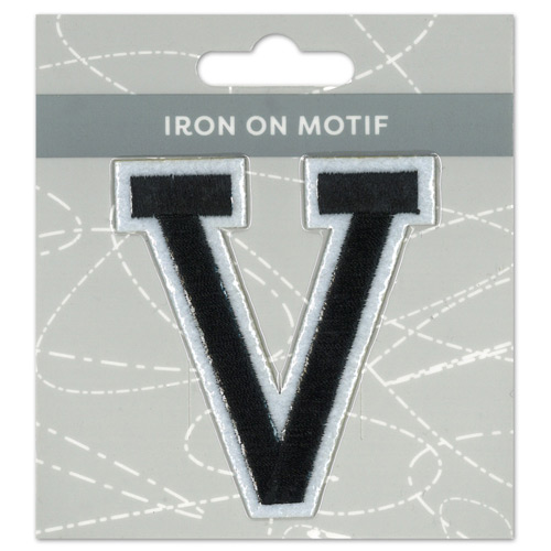 29967 Motif Iron On 75mm Black V