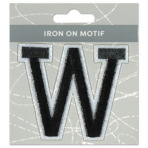 29968 Motif Iron On 75mm Black W