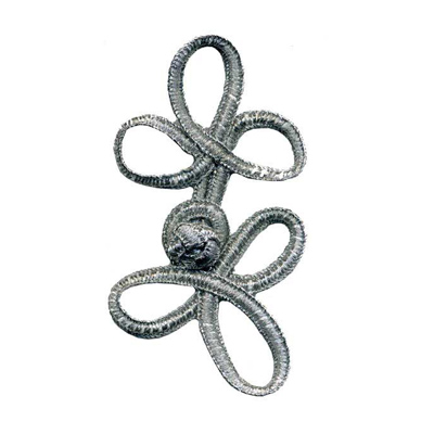 30532 Frog Closures 75x40mm Metallic Silver