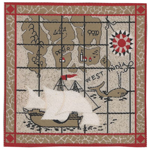 30653 Motif Woven Map Red