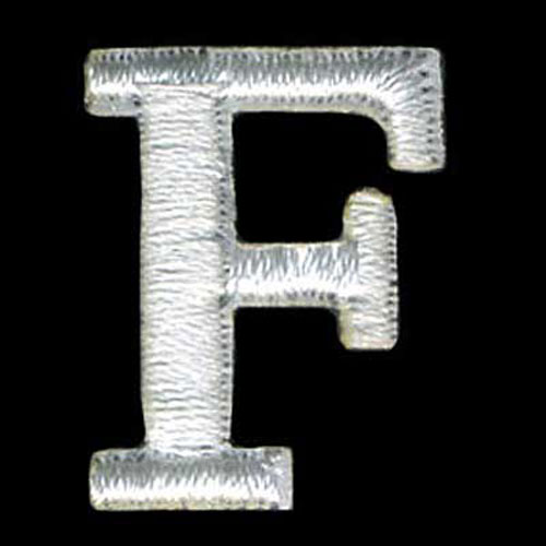 30853 Motif Iron On Letter F White