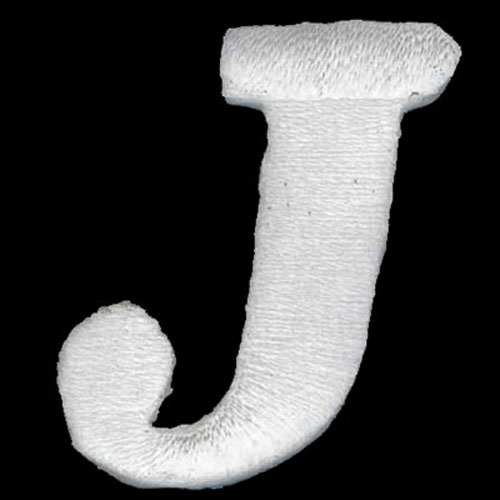 30857 Motif Iron On Letter J White