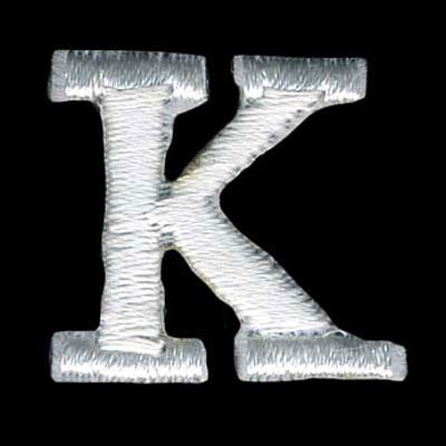 30858 Motif Iron On Letter K White
