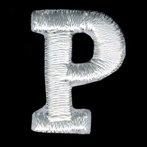 30863 Motif Iron On Letter P White
