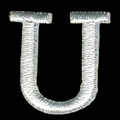 30868 Motif Iron On Letter U White