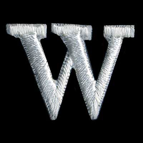 30870 Motif Iron On Letter W White