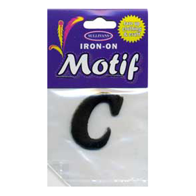 30876 Motif Iron On Letter C Black