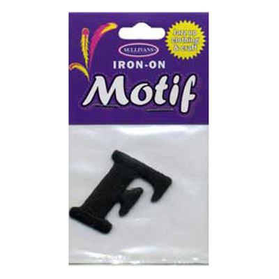 30879 Motif Iron On Letter F Black